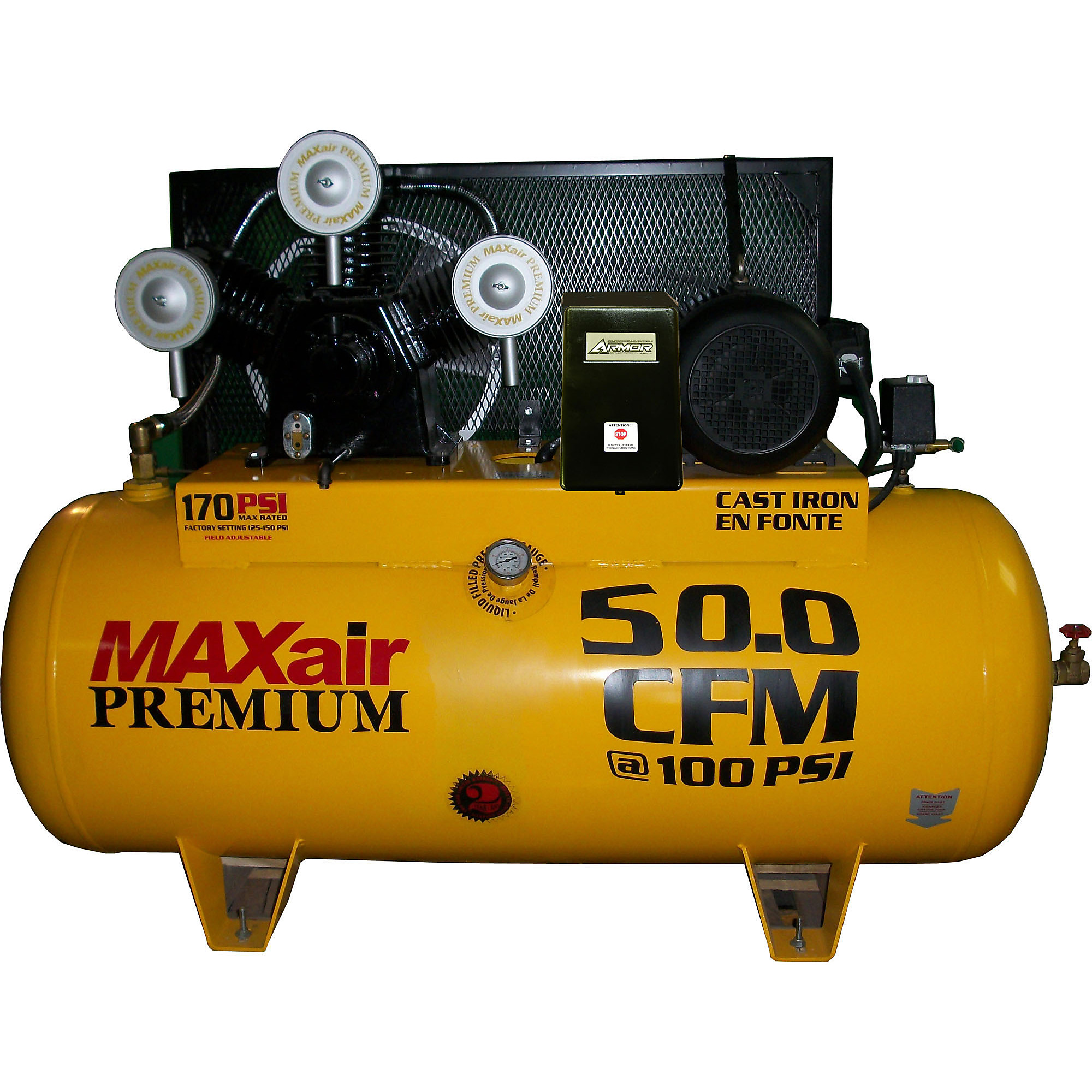 MAXair Premium Air Compressor - 120 Gal., 50 CFM, 10 HP, 170 PSI, Model# C103120H1-MS208-MAP
